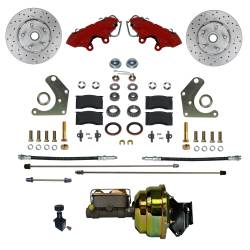 Front Disc Brake Conversion Kits - All Front Disc Brake Kits - LEED Brakes - Front Disc Brake Conversion Kit Mopar C Body Factory Power Brakes | MaxGrip XDS & Red Calipers