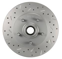 LEED Brakes - Manual Front Disc Brake Conversion 2" Drop Spindle Cross Drilled And Slotted with Cast Iron M/C Disc/Drum Side Mount - Image 2