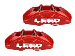 LEED Brakes - MaxGrip Lite 4 Piston Power Disc Brake Conversion 64.5-66 Ford Automatic Trans |  Red Calipers - Image 2
