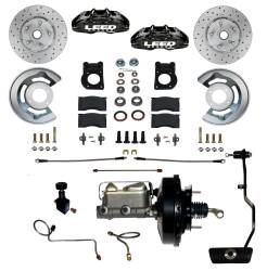LEED Brakes - MaxGrip Lite 4 Piston Power Disc Brake Conversion 70 Mustang with Automatic Transmission | Black Calipers