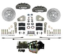 Front Disc Brake Conversion Kits - Power Front Kits - LEED Brakes - MaxGrip Lite 4 Piston Power Front Disc Brake Conversion Ford Full Size