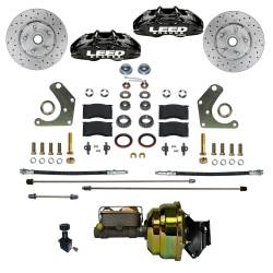 MaxGrip Lite 4 Piston Front Disc Brake Conversion Kit Mopar C Body Factory Power Brakes - Black
