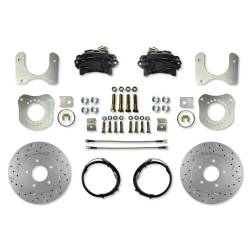 Rear Disc Brake Conversion Kit - Ford 7.5 & 8.8 - 5 Lug - MaxGrip XDS - Black Calipers