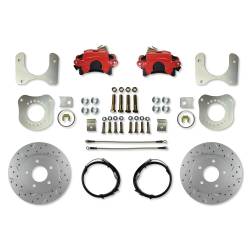 Rear Disc Brake Conversion Kit - Ford 7.5 & 8.8 - 5 Lug - MaxGrip XDS - Red Calipers