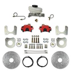 Rear Disc Brake Conversion Kit - 87-92 Ford 7.5 & 8.8 - 4 Lug - MaxGrip XDS Red Calipers