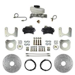 Rear Disc Brake Conversion Kit - 87-92 Ford 7.5 & 8.8 - 4 Lug - MaxGrip XDS - Black Calipers