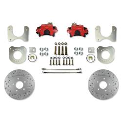 Rear Disc Brake Conversion Kit for 7.5 & 8.8 in Rear Axle - 5 Lug  - MaxGrip XDS with Red Calipers