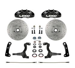 GM AFX Body MaxGrip Lite 4 Piston Disc Brake Conversion Kit - Stock Ride Height - Black Powder Coated