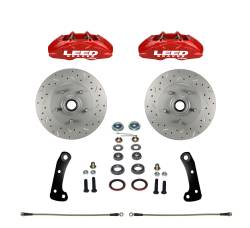 GM AFX Body MaxGrip Lite 4 Piston Disc Brake Conversion Kit  - Red Powder Coated