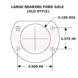 Large Bearing Ford Axle Flange Dimensions - LEED Brakes