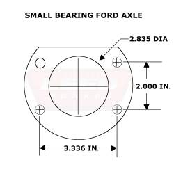 LEED Brakes - Rear Disc Brake Conversion Kit -  Small Bearing 8 in & 9 in Rear Axle  5 x 5 Wheel Bolt Pattern - Red Calipers - Image 2