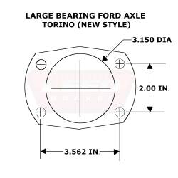 LEED Brakes - Rear Disc Brake Conversion Kit -  9 In Large Bearing Torino New Style Rear Axle  5 x 5 Wheel Bolt Pattern - Black Calipers - Image 2