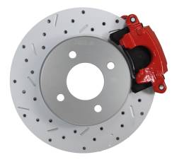 LEED Brakes - Rear Disc Brake Conversion Kit with 4-Lug MaxGrip XDS Rotors and Red Calipers for 1979–1986 Ford Mustang Fox Body 7.5 & 8.8 Axles - Image 3